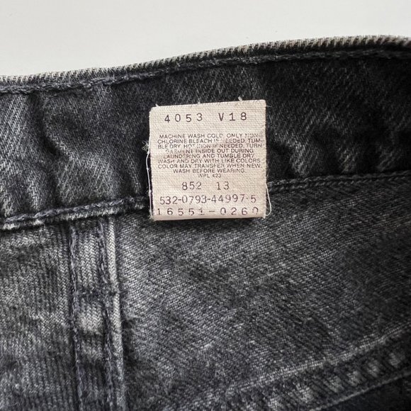 Vintage 1990s Faded Black Levi's Denim Jean Shorts - Picture 7 of 8